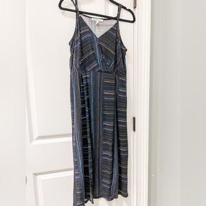 BCBGeneration drape midi dress in black with design